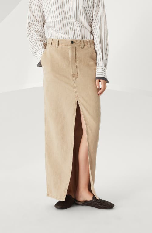 Brunello Cucinelli Monili Bead-embellished Skirt In Beige