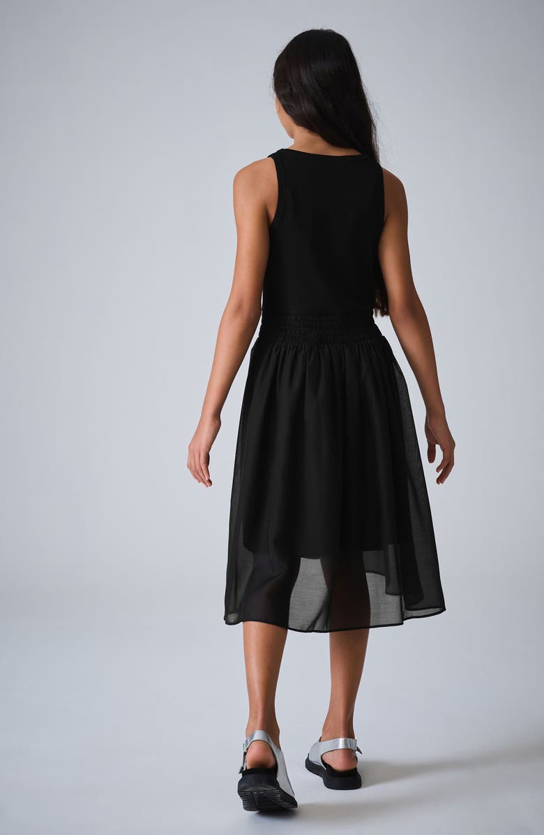 smALLSAINTS by ALLSAINTS Kids' Zenia Jersey & Chiffon Dress, Alternate, color, Black