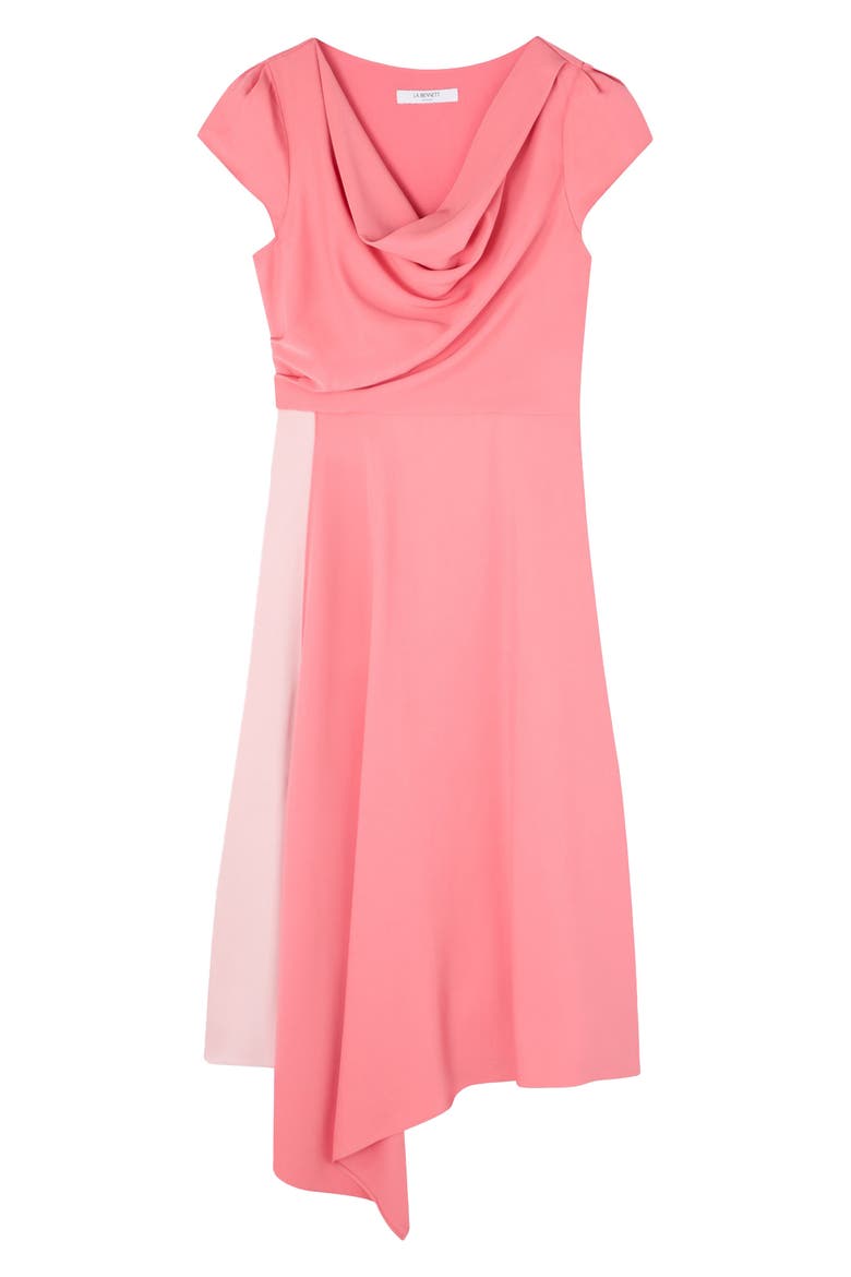 Moon Cap Sleeve Crepe Midi Dress, Alternate, color, PINK