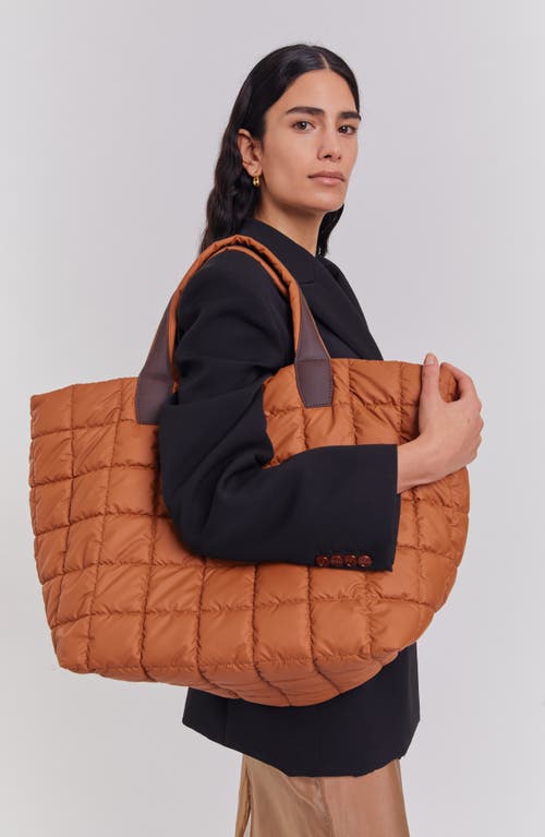 Veecollective Porter Basque Quilted Tote In Cognac