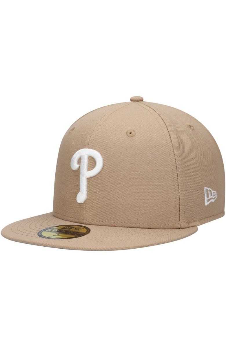 New Era Men's New Era Khaki Philadelphia Phillies 59FIFTY Fitted Hat, Main, color, 