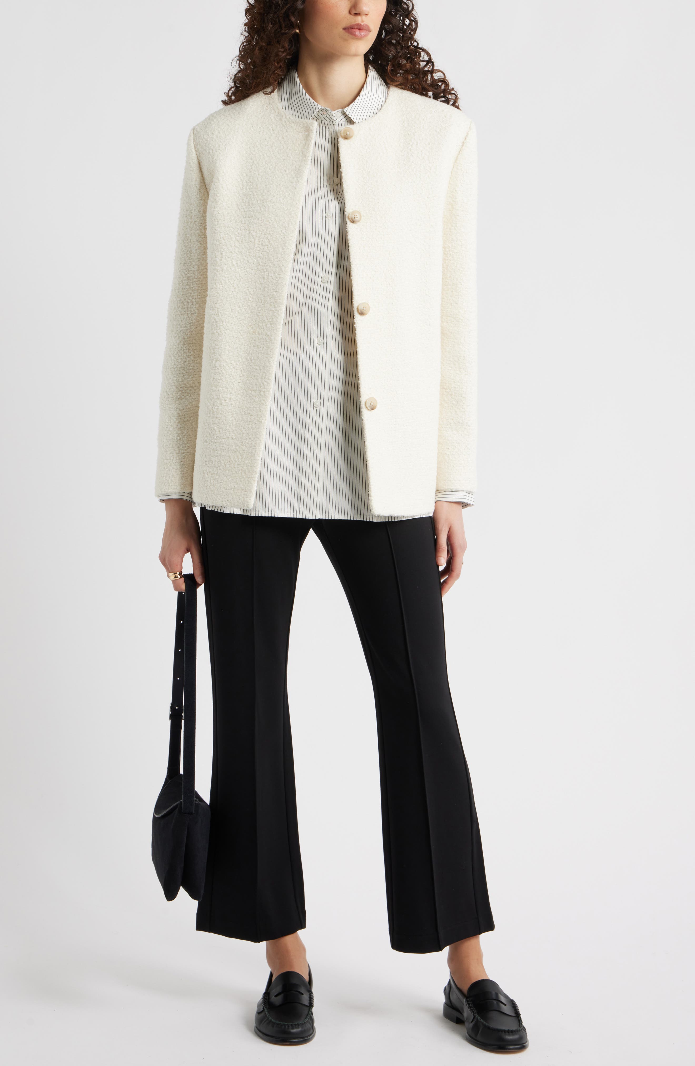Stripe Pleat Waist Button-Up Shirt - image 2