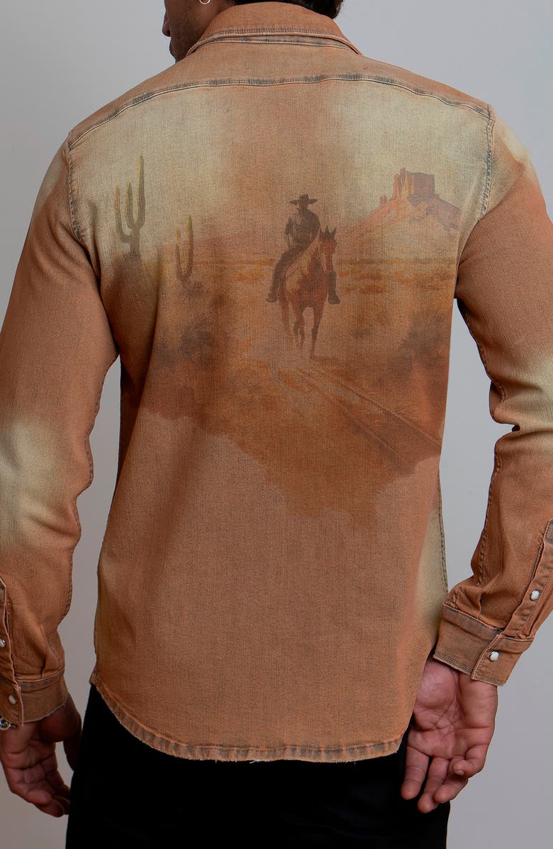 CANYON OF HEROES Big Sky Western Stretch Denim Shirt, Alternate, color, Wheat