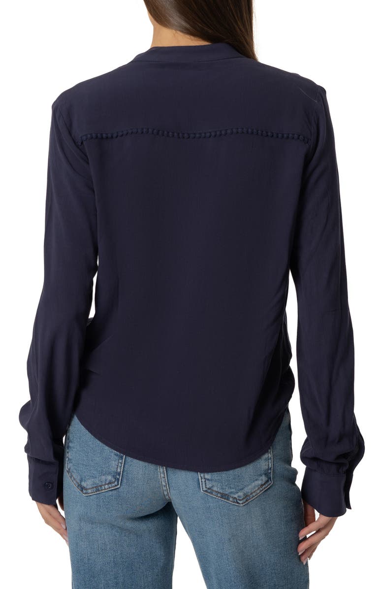 KUT from the Kloth Adrie Lace Trim Top, Alternate, color, Navy