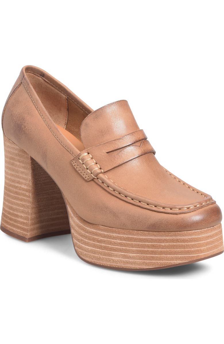Kork-Ease<sup>®</sup> Barbara Platform Penny Loafer Pump, Main, color, Brown