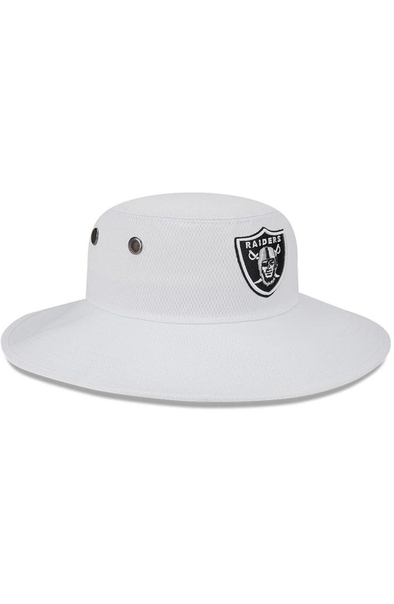 New Era Men's New Era White Las Vegas Raiders 2023 NFL Training Camp Panama Bucket Hat, Alternate, color, White
