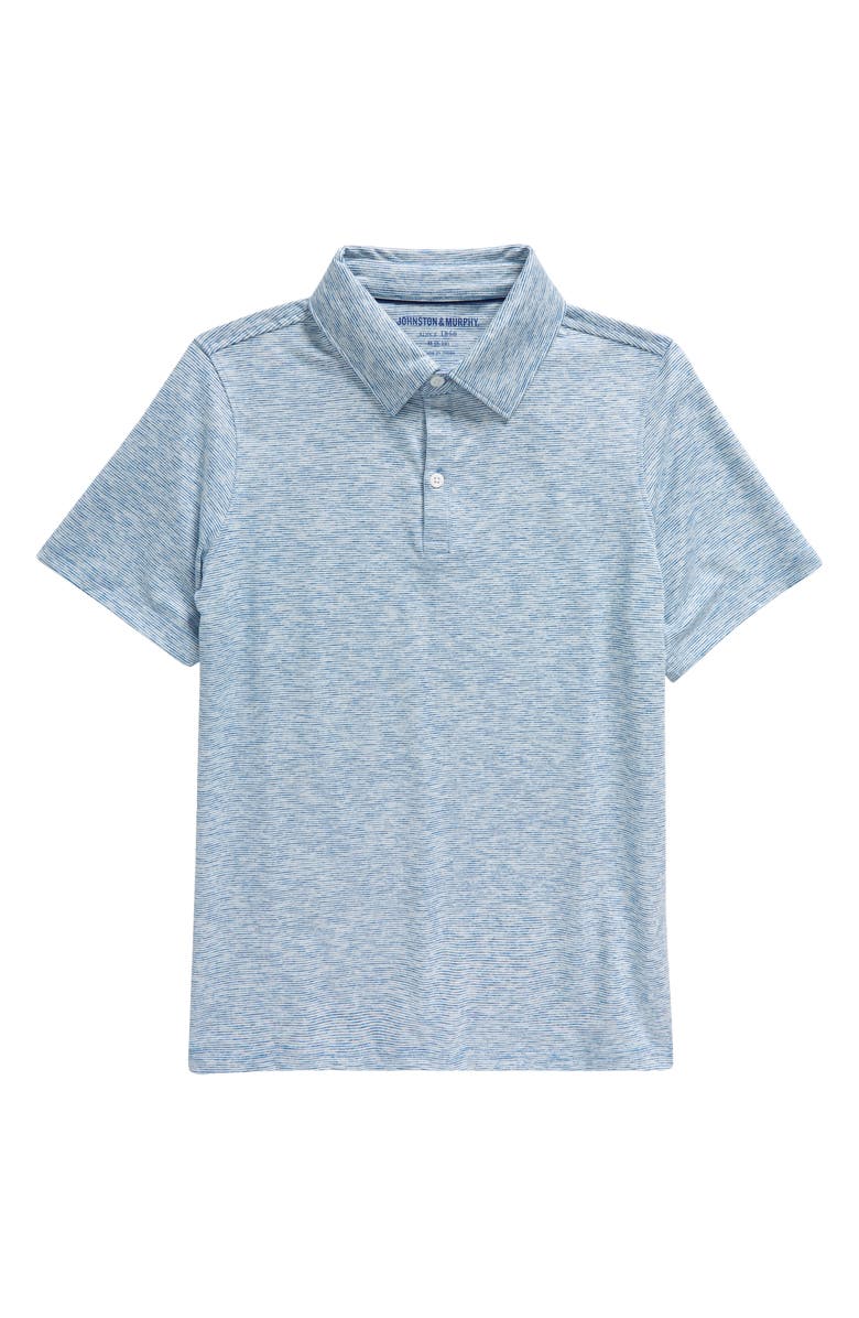 Johnston 
Murphy Kids
 Micro Stripe Polo, Main, color, Blue