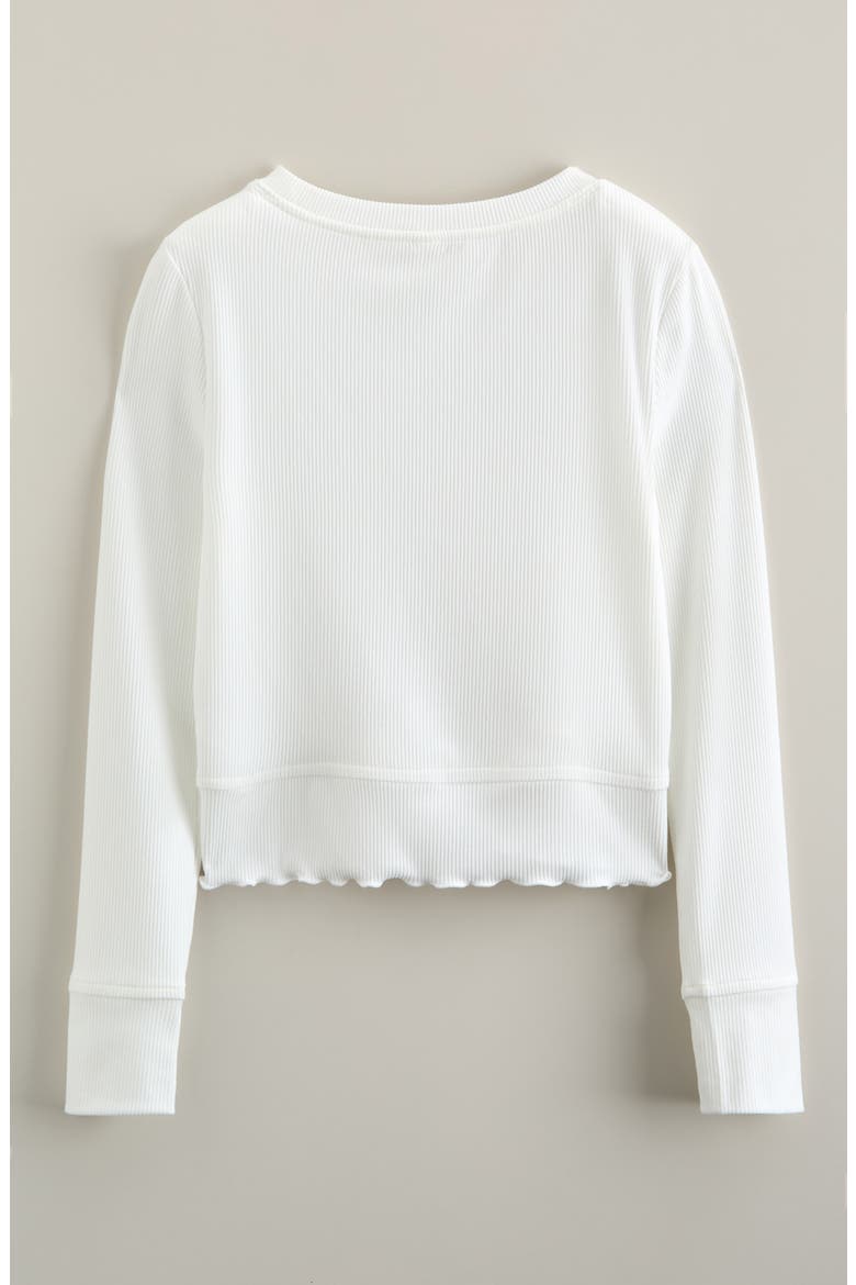 Kids' Grace Long Sleeve Rib T-Shirt, Alternate, color, WHITE