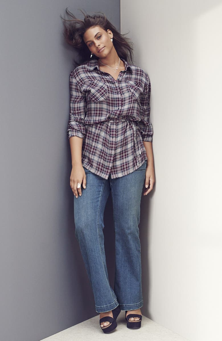 Melissa McCarthy Seven7 Stretch Flare Leg Jeans, Alternate, color, 