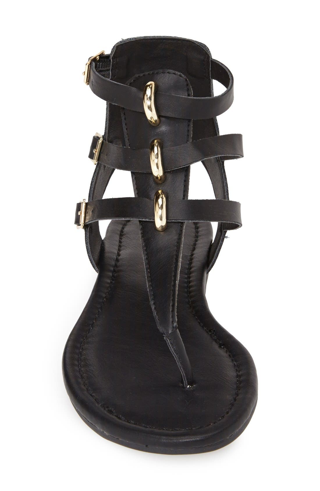 'Barbados' Thong Sandal, Alternate, color, BLACK