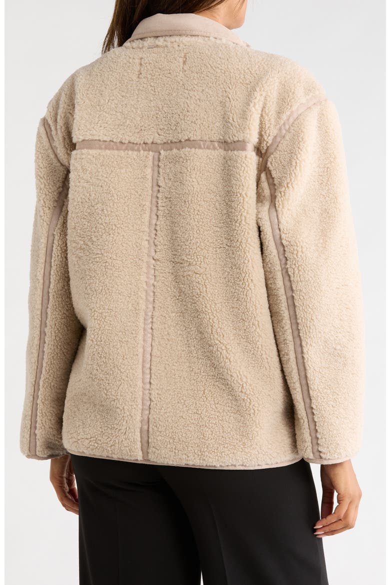 Faux Shearling Short Jacket, Alternate, color, TAUPE