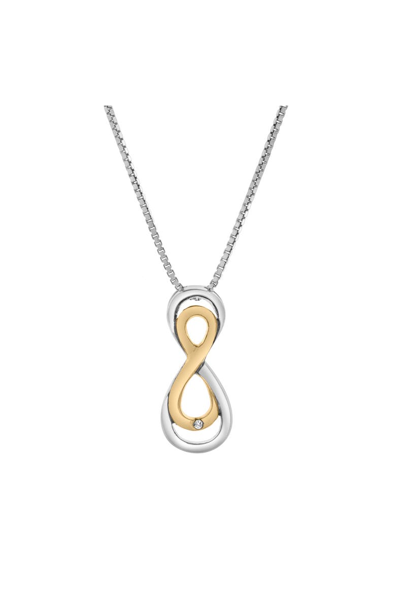 LuvMyJewelry Calirae Sterling Silver 0.02 Ct Two Tone Diamond Infinity Necklace, Main, color, Two-Tone Yellow&White Silver