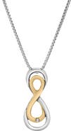 LuvMyJewelry Calirae Sterling Silver 0.02 Ct Two Tone Diamond Infinity Necklace