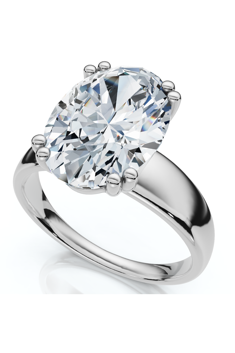 Certified 4Ct Oval Cut Diamond Solitaire Engagement Ring Lab Grown, Alternate, color, 14k White Gold