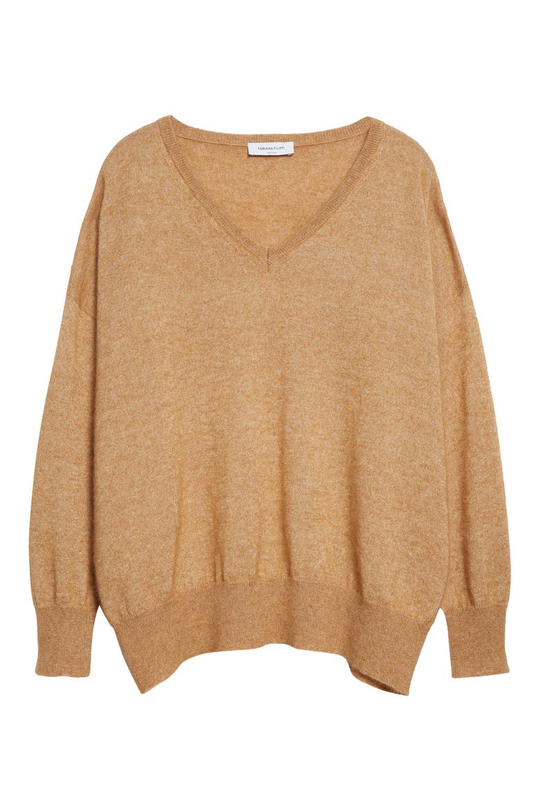 Alpaca & Cotton V-Neck Sweater, Alternate, color, WAFER