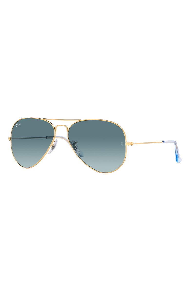 Ray-Ban Small Original 55mm Aviator Sunglasses, Alternate, color, Gold