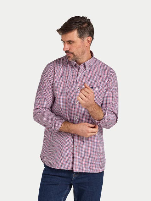 Long Sleeve Graph Check Poplin Shirt