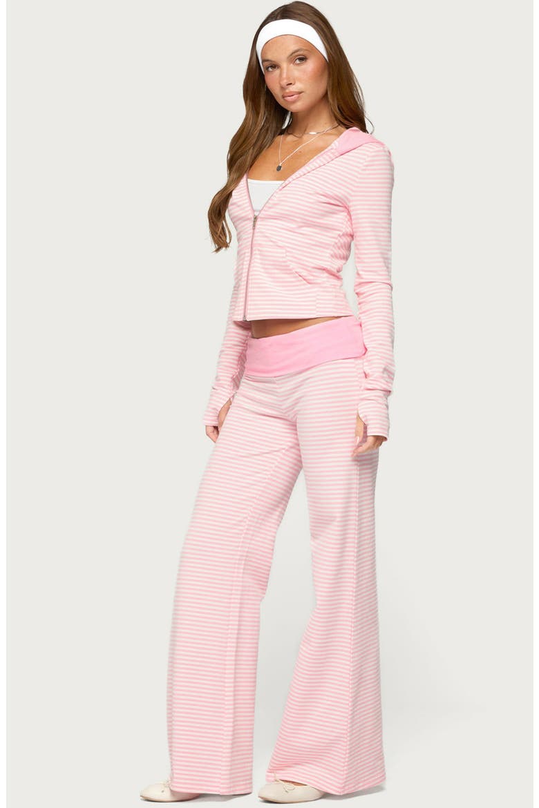 Meggy Stripe Foldover Pants, Alternate, color, LIGHT-PINK-AND-WHITE