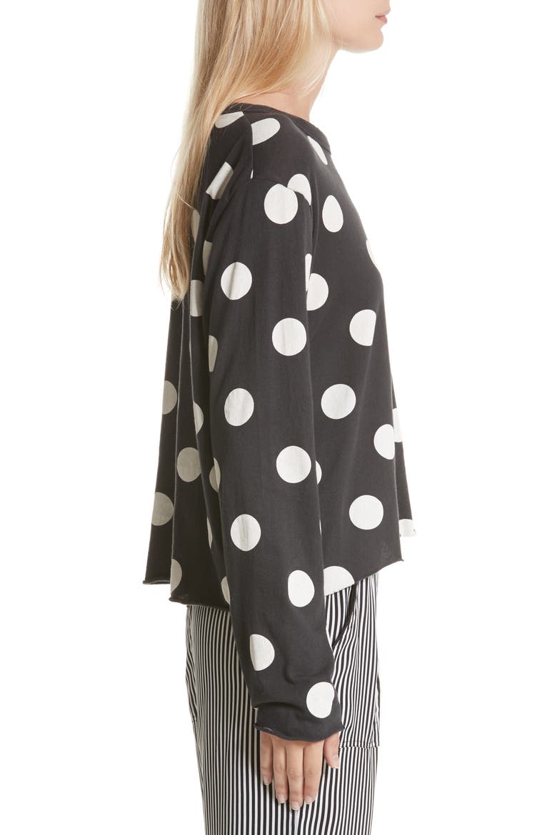 The Long Sleeve Crop Tee, Alternate, color, WASHED BLACK WHITE DOTS