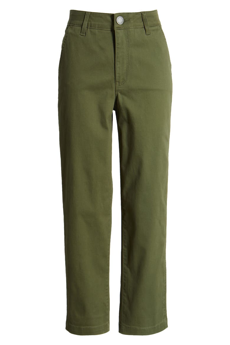 Skyrise Slim Straight Leg Twill Pants, Alternate, color, CELADON