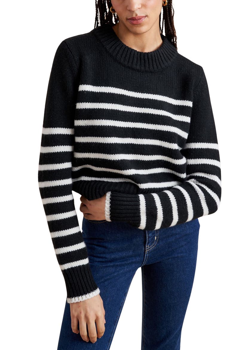 Mini Marin Sweater, Alternate, color, Black/Cream