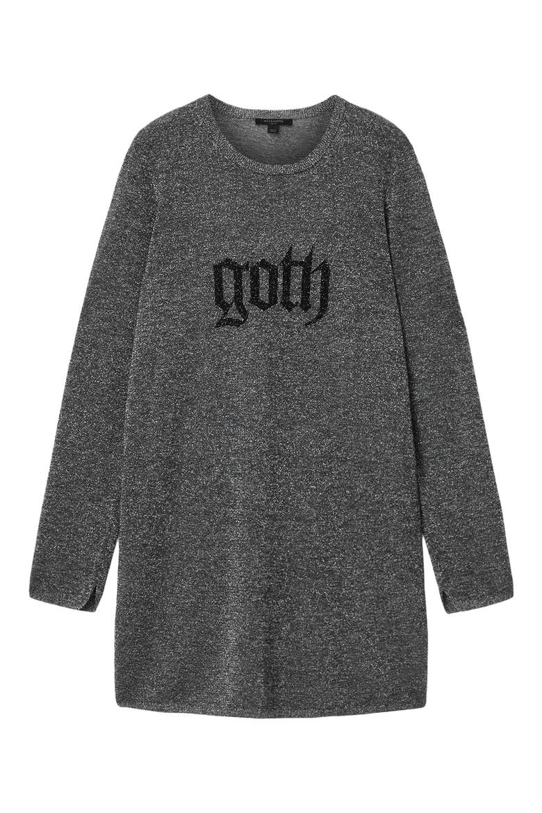 Deetz Metallic Sweater Dress, Alternate, color, FOGGY SILVER