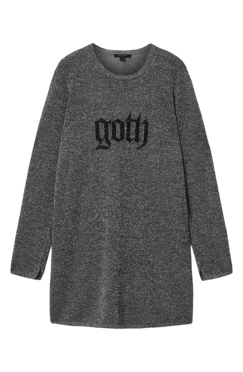 AllSaints Deetz Metallic Sweater Dress, Alternate, color, 