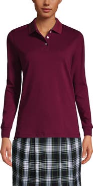 Lands' End School Uniform  Long Sleeve Interlock Polo Shirt