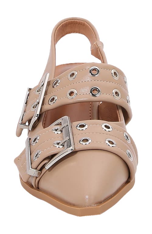 Shop Berness Adrianna Double Buckle Slingback Pump In Beige