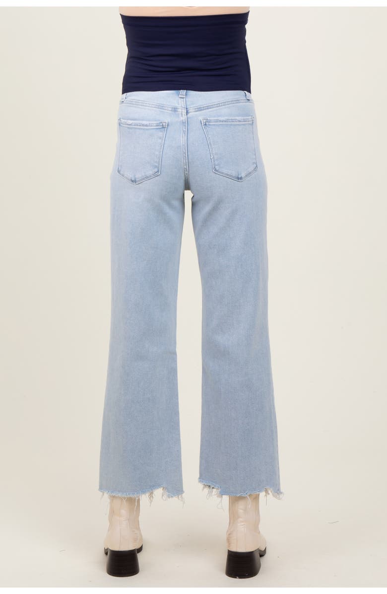 PinkBlush Distressed Hem Slim Wide Leg Maternity Jeans, Alternate, color, Light Blue