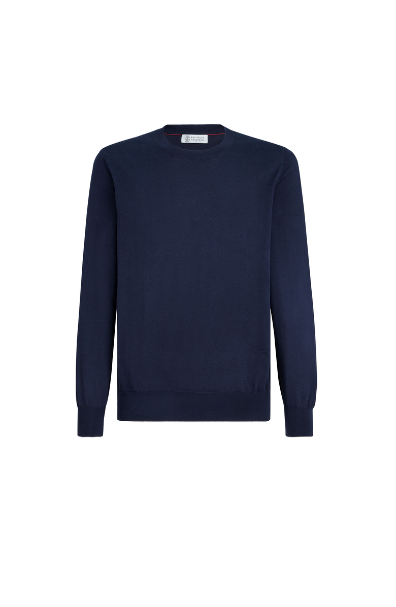 Brunello Cucinelli Cotton sweater, Main, color, Navy Blue