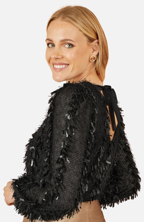 Yumi Hanging Sequin Long Sleeve Top In Multi