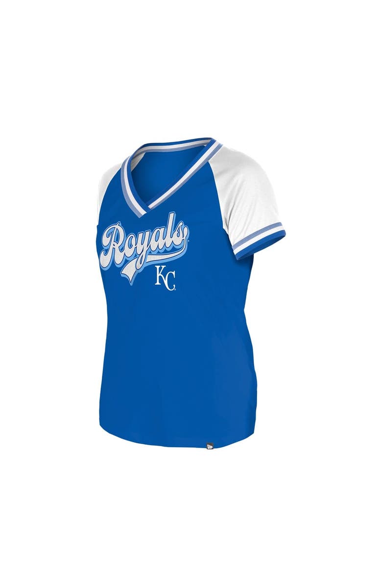 New Era Women's New Era Royal Kansas City Royals Gameday Raglan V-Neck T-Shirt, Alternate, color, Royal