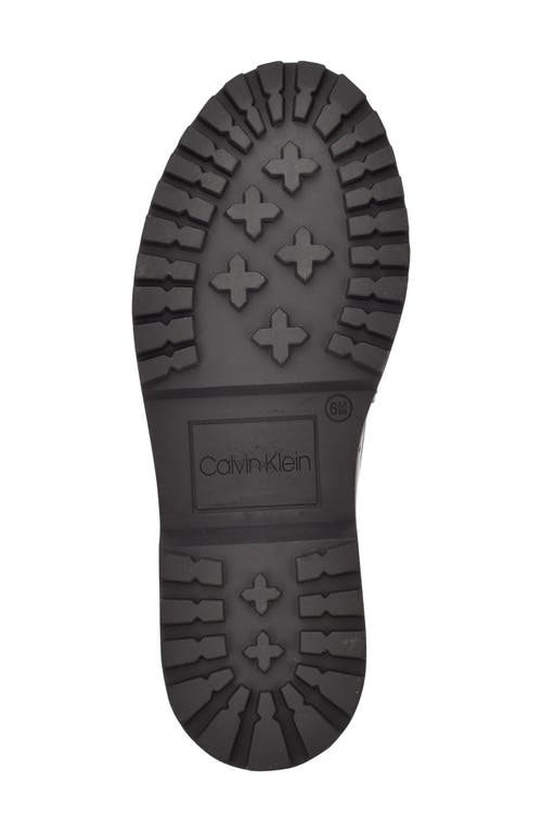 Calvin Klein Suzie 2 Womens Patent Lug Sole Penny Loafers In Black
