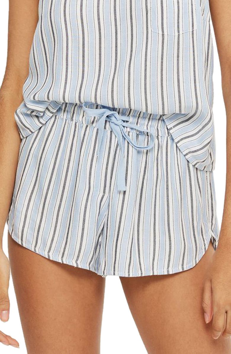 Topshop Bobby Brushed Stripe Pajama Shorts, Main, color, 
