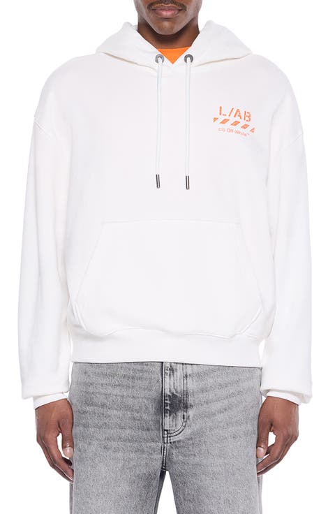 Diagonal Graphic Cotton French Terry Hoodie