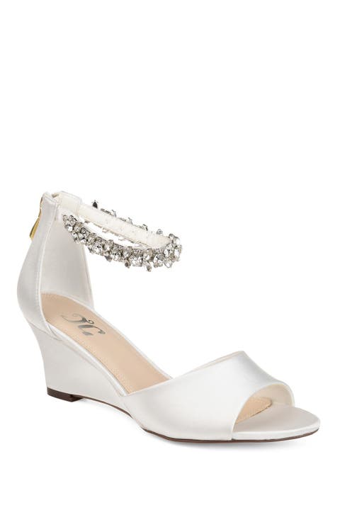 JOURNEE Connor Embellished Strap Wedge Sandal (Women)