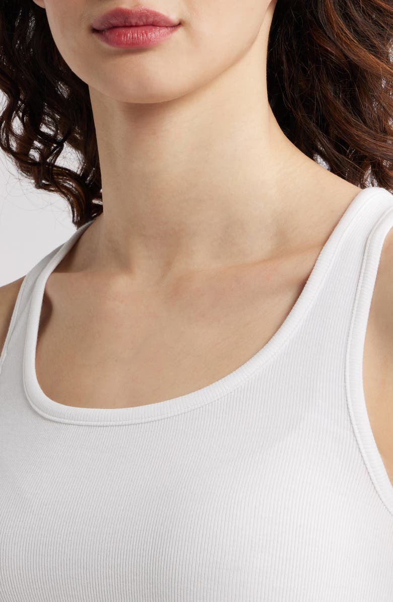 FRAME The Rib Scoop Neck Tank, Alternate, color, White