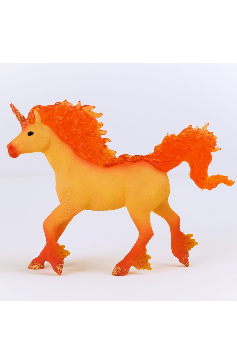 Schleich Bayala Elementa Fire Unicorn Stallion, Collectible Figurine, Kids, Alternate, color, Multicolored