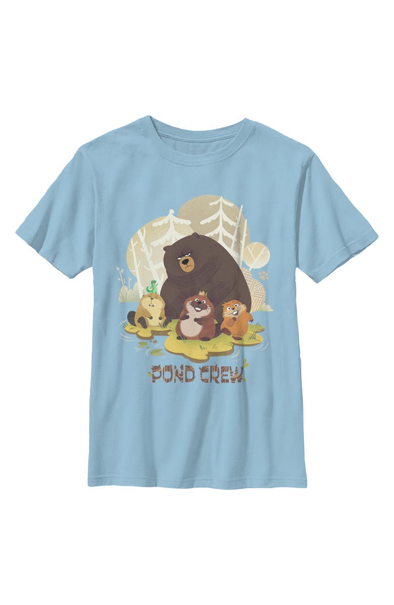 Hoppers Boy's Hoppers Beaver Pond Crew  Graphic T-Shirt, Main, color, Light Blue