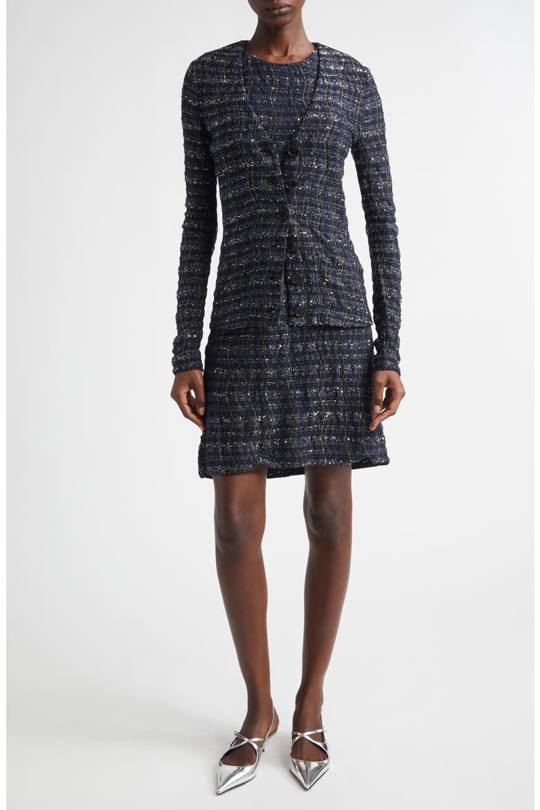 Metallic & Sequin Cardigan, Alternate, color, BLUE TONES