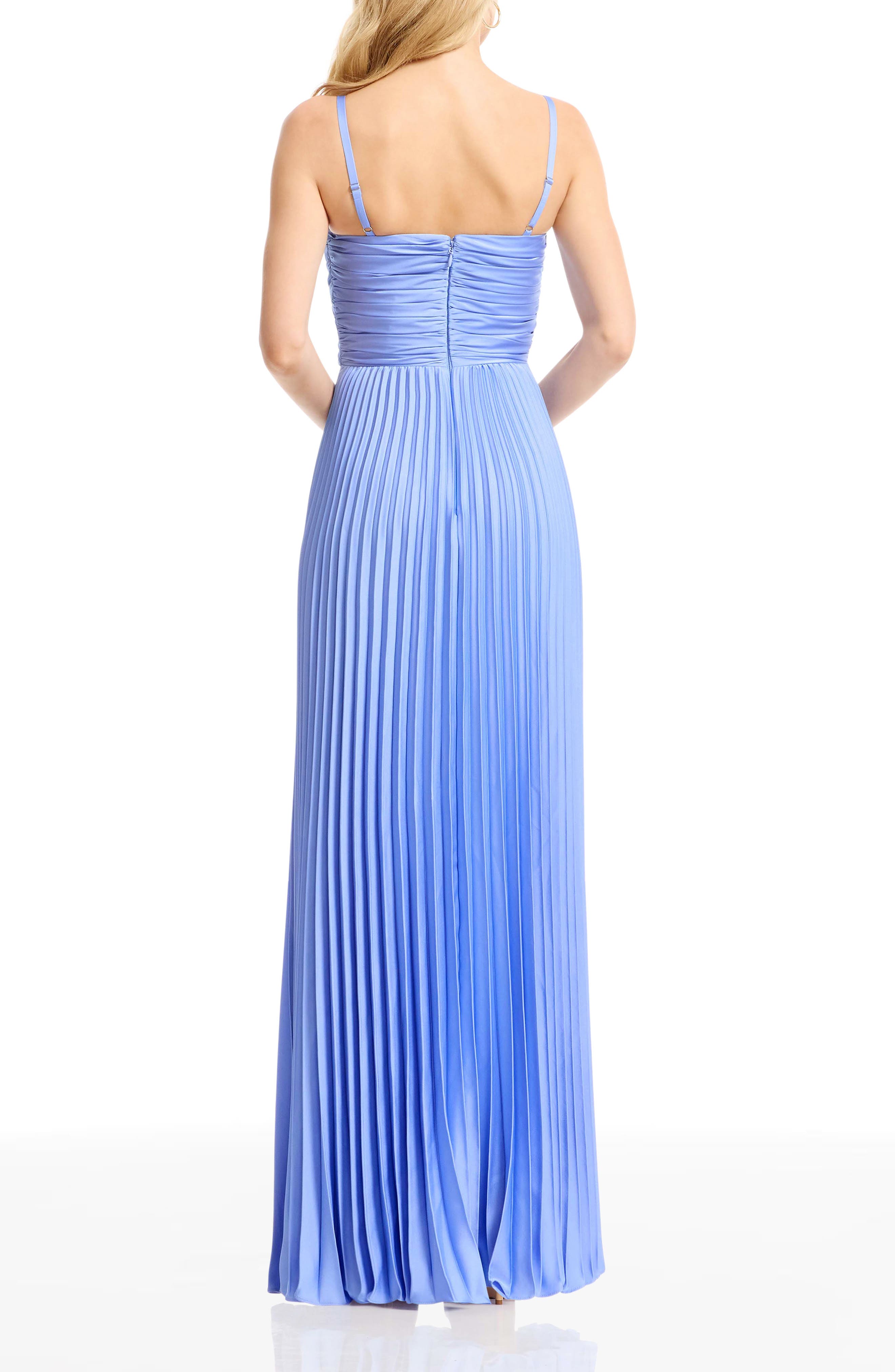 Pleated Satin Gown - image 4