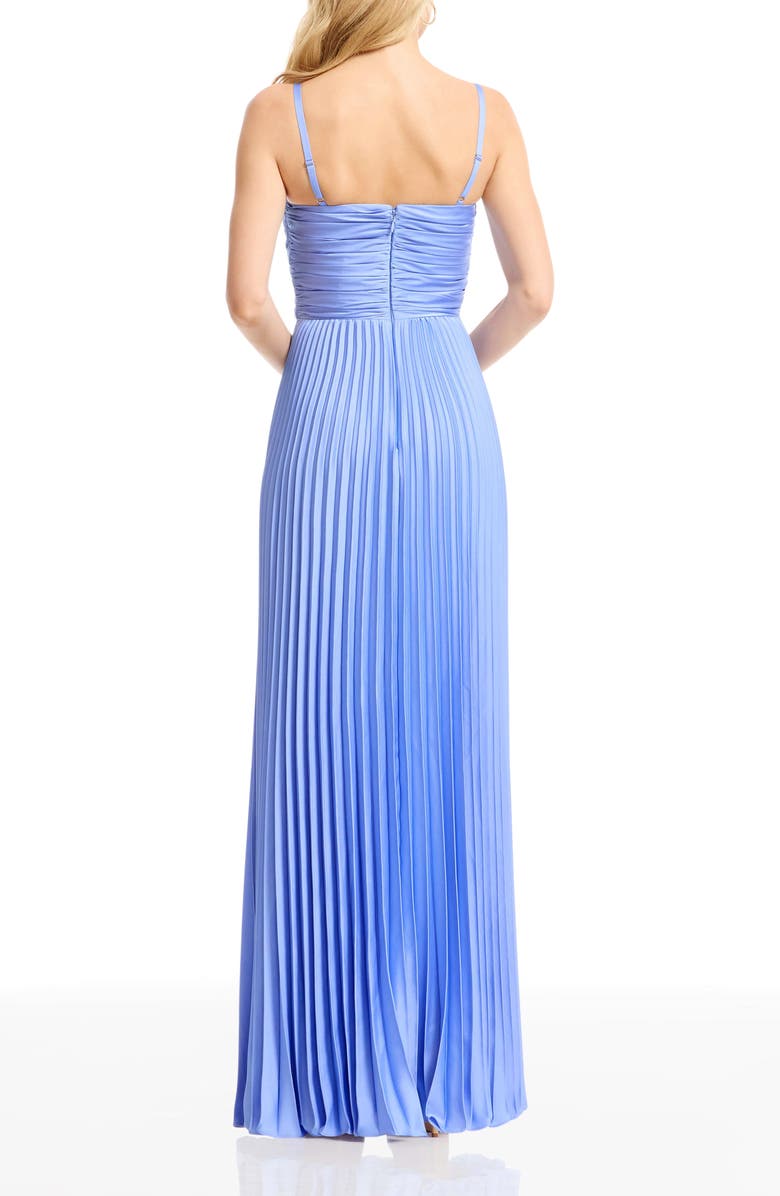 Dress the Population Aspen Pleated Satin Gown, Alternate, color, Sky