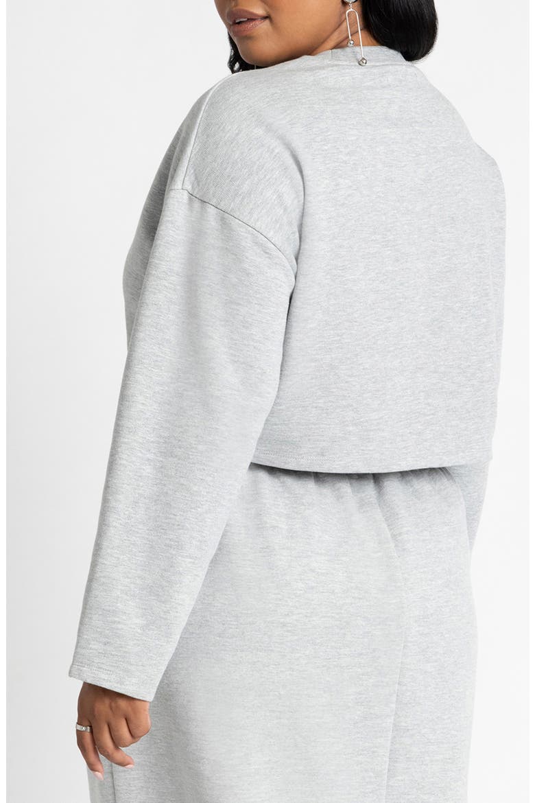 Oversized Cropped Sweatshirt, Alternate, color, HEATHER GRAY