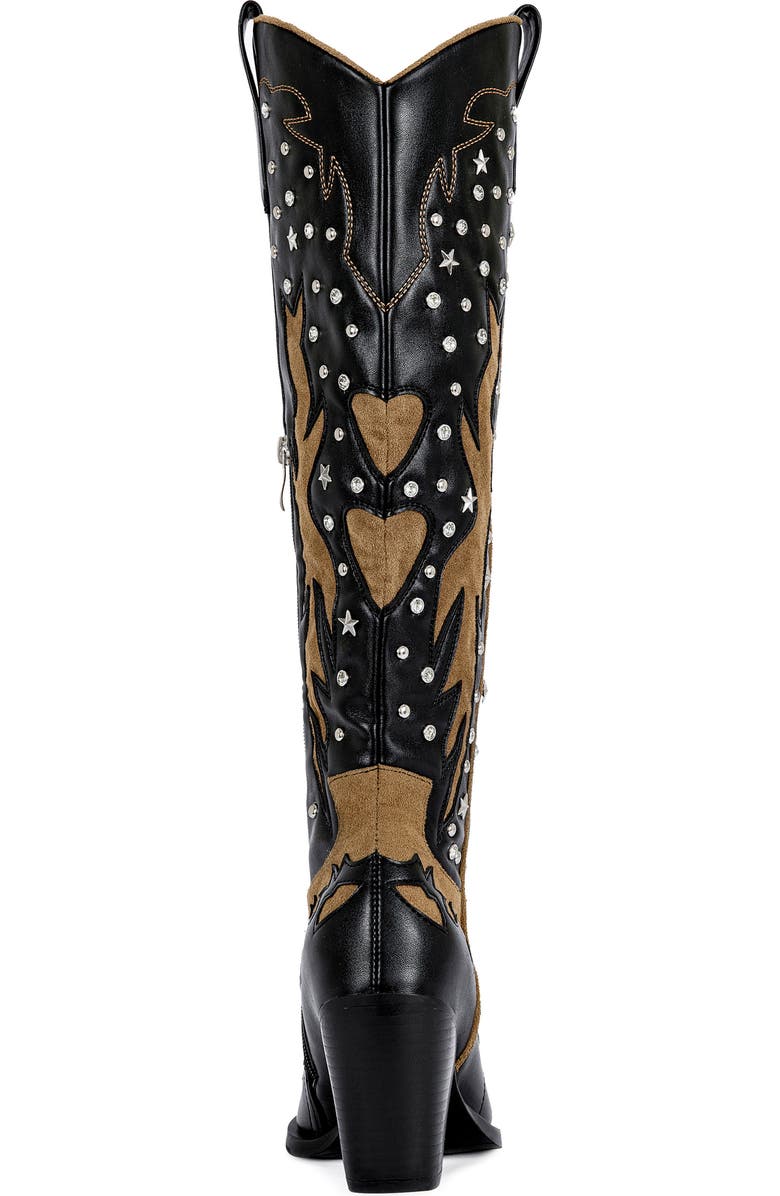 AZALEA WANG Kalpana Knee High Western Boot, Alternate, color, Black Multi