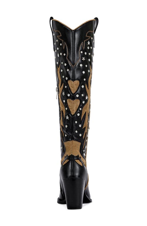 Azalea Wang Kalpana Knee High Western Boot In Multi