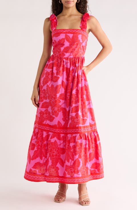 Rency Floral Tiered Cotton Maxi Sundress (Plus)