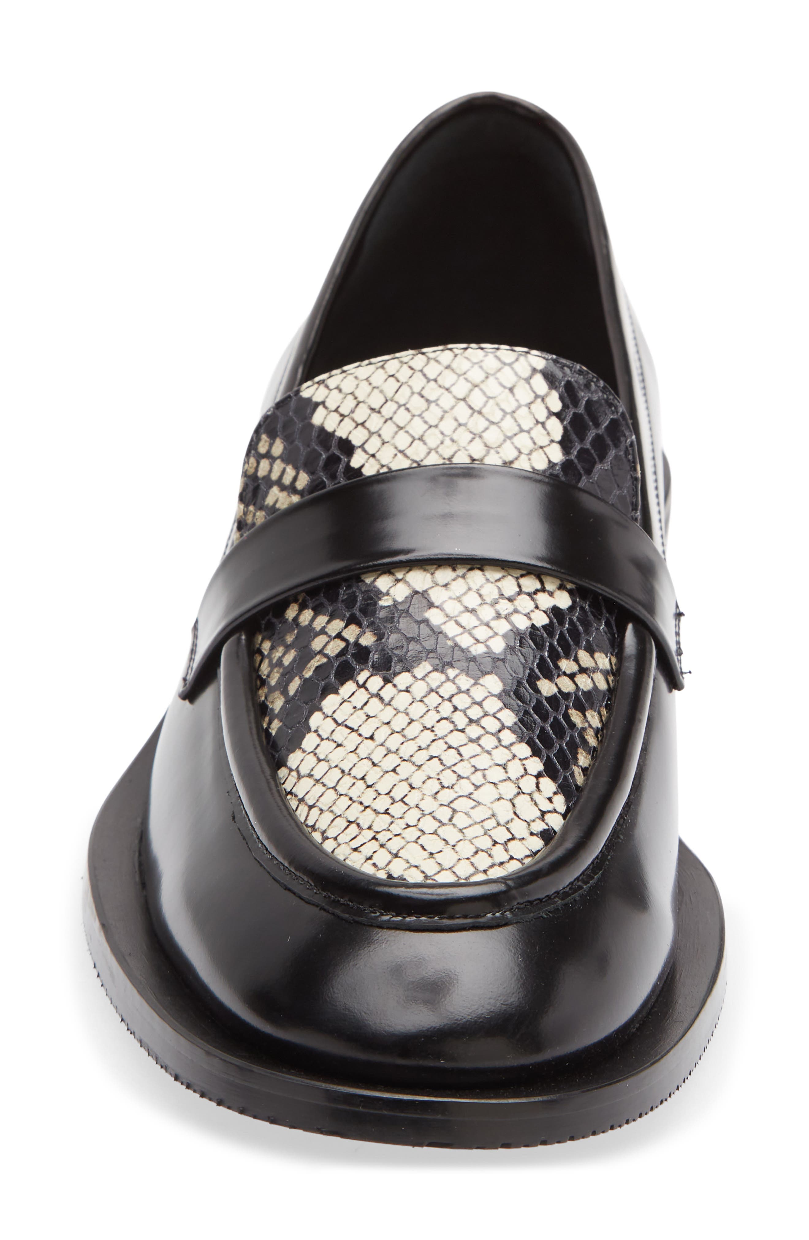 Palmer Snakeskin Embossed Loafer, Alternate, color, BLACK/ NEW ROCCIA