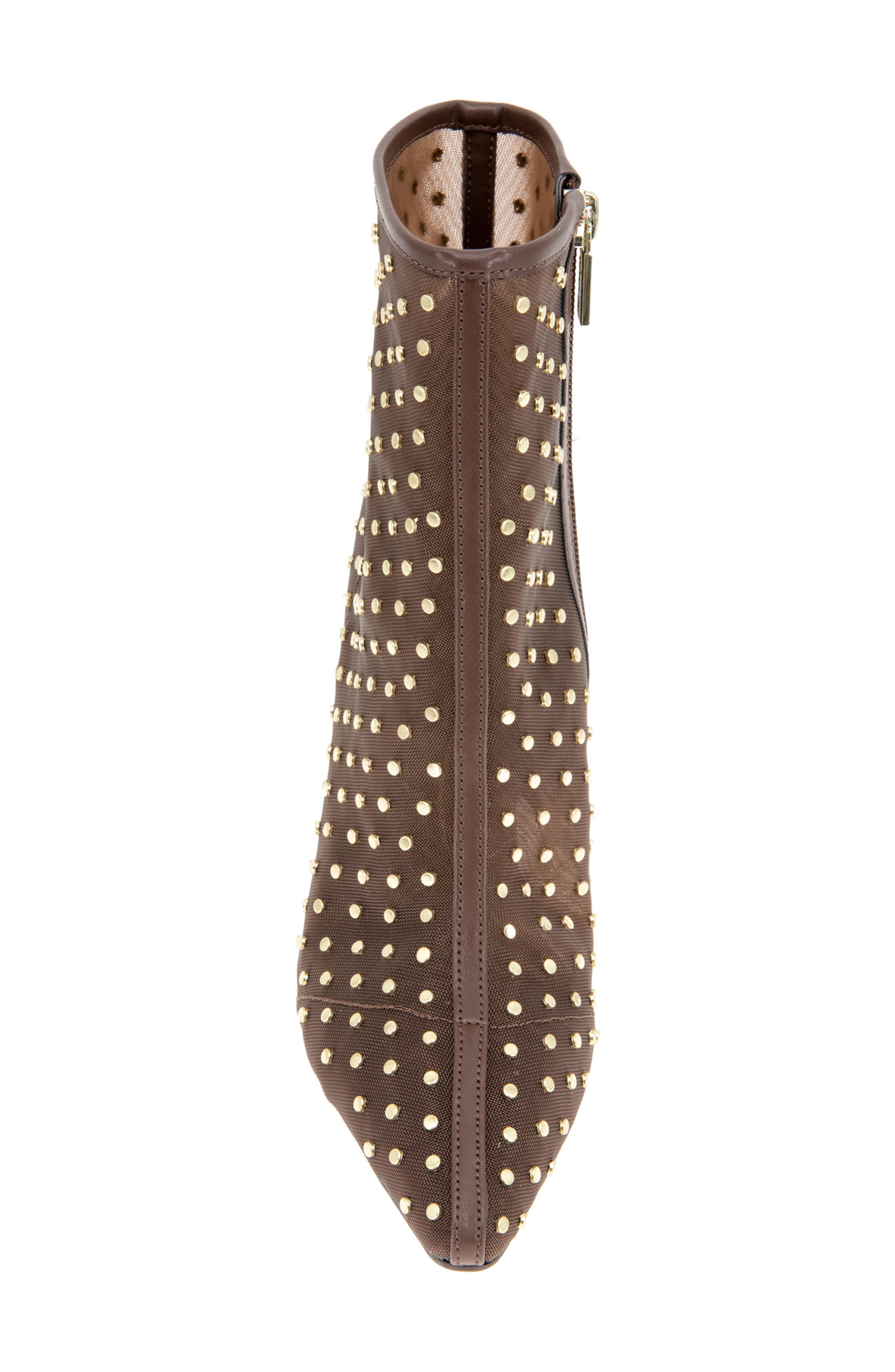 Quincy Stud Mesh Bootie, Alternate, color, BROWN MESH