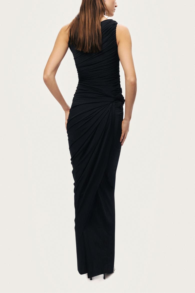 Draped Sleeveless Maxi Dress, Alternate, color, Black